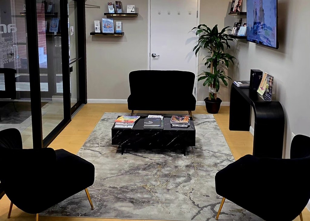 bright and beautiful dental waiting room